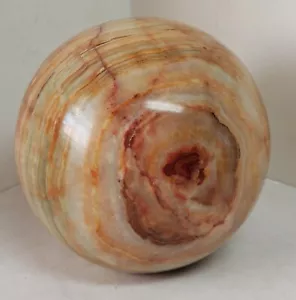 1640g Natürliche Bunte 4 Zoll + Bänder Gelb Achat Kugel Quarz Onyx Kristall Ball - Bild 1 von 12