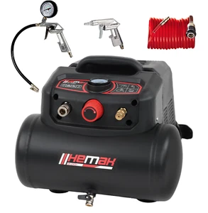 Kompressor HEMAK HK-DK6 Plus 6L 1200W Druckluft 8 bar Kompakt inkl. 3tlg Set