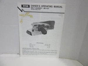 Ryobi Owner's Operating Manual Belt Sander /BE-424 - Picture 1 of 1