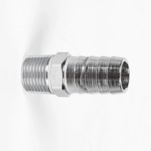 3/8" HOSE BARB ELBOW X 1/4 MALE NPT Fitting Chrome - Picture 1 of 1