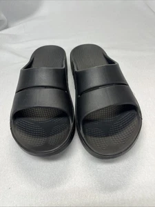 OOFOS OOAHH Sandalia Slide Recovery Footware Unisex Negro M-11, W-13, EU-44 - Imagen 1 de 7