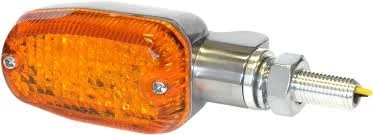 Universal Motorcycle LED Turn Signal Lights (Pair) Polished Hsg Amber Lens 3Wire - Image 1 of 4