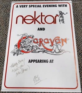SIGNED Nektar & Caravan Concert Poster Autographed 23 1/2" X 16 1/2" - Picture 1 of 3