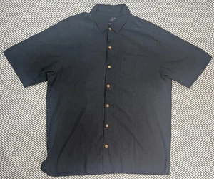 Tommy Bahama Uomo 100% Seta Ricamato Autorità Portuale Manica Corta Taglia XL - Foto 1 di 10