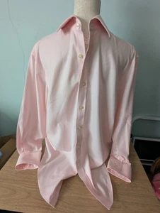 T M LEWIN PINK 16.5 FINEST TWO-FOLD COTTON SHIRT REG FIT NON-IRON - Picture 1 of 4