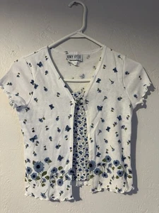 Manga Corta Vintage Niños Amy Byer Flor Mangas Cortas Talla 12-14 - Imagen 1 de 6
