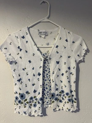 Manga Corta Vintage Niños Amy Byer Flor Mangas Cortas Talla 12-14 Foto 1 de 4