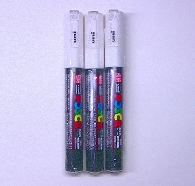 Uni Posca Paint Marker Pc-1m White, 3 Pens Per Pack(japan Original Version