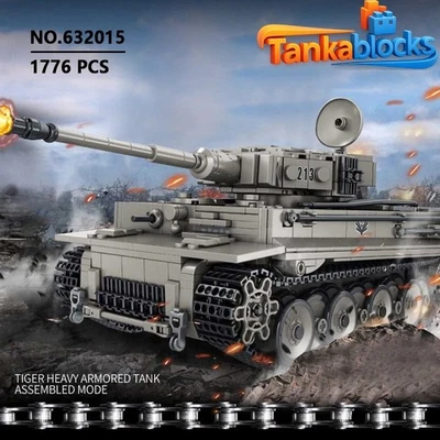 1776 pieces Tiger heavy tank model tank building blocks Christmas gift - Image 1 of 4
