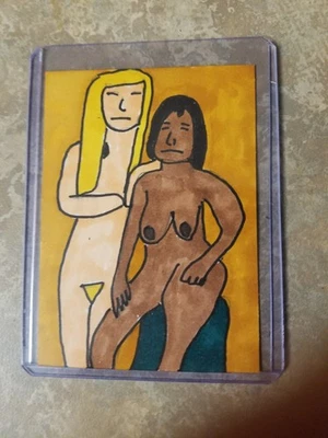 Nude Figure Drawing Mormo Zine Artist Trading Card ACEO Original - Image 1 of 2