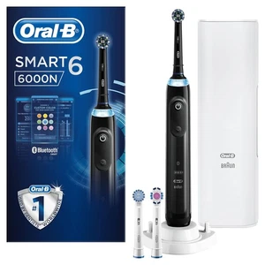 Oral-B Smart 6 Spazzolini Elettrici Adulti, Manico Connesso App, 3 Dentibru... - Foto 1 di 5