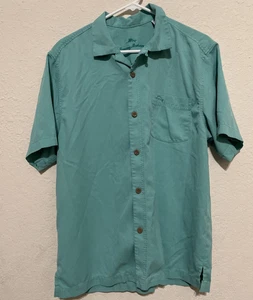 Tommy Bahama Short Sleeve Shirt Men's Size Medium Teal Very Good Condition - Picture 1 of 7