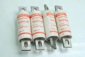 4 Gould Ferraz Shawmut A100P125 Fuses 125A 1000V High Speed - Picture 1 of 3