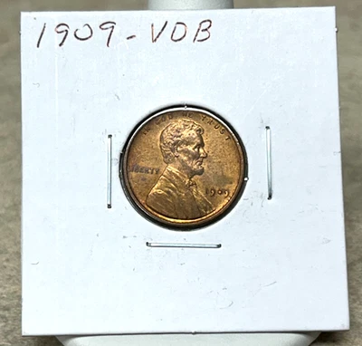 1909 VDB Wheat Cent - AU - Still w/Luster - More Reddish Than Brown - Image 1 of 4