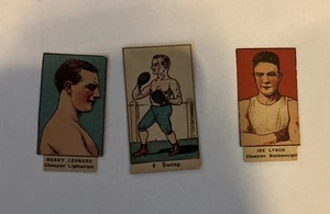 Benny Leonard Joe Lynch 3 X Vintage Boxing Card Lot As Shown - Picture 1 of 4
