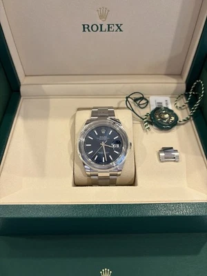 Unworn Rolex Datejust 41mm, Stainless Steel, Blue, Oyster, 126300, dated NOV2025 - Image 1 of 4