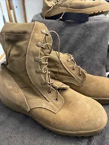 Stivali da combattimento militari McRae uomo coyote scamosciati e nylon marrone chiaro 10,5 con suola Vibram - Foto 1 di 6