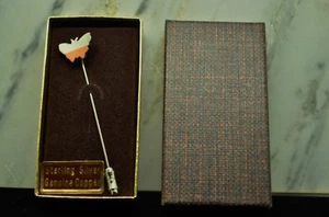 STERLINGSILBER & ECHTES KUPFER SCHMETTERLING HUT/ANSTECKNADEL - NEU IN BOX - Bild 1 von 2