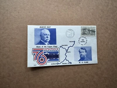 US 1976 American Bicentennial Event Cover +Marcus Daly-Copper King Cachet +Mont - Image 1 of 2