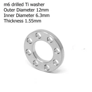 M6 Titanium Flat Washer Drilled 12mm OD Titanium Ti fits Honda Yamaha Packs - Picture 1 of 3