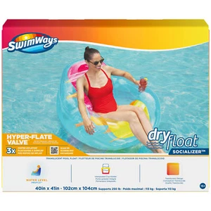 Translucent Inflatable Recliner Chair Swimways Dry Float Socializer Pool Float - Picture 1 of 8