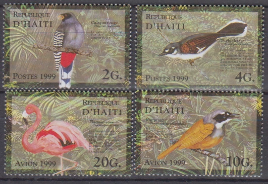 HAITI 1999 BIRDS/TROGON/WARBLER/FLEMINGO/TANAGER SC909-12 MNH - Image 1 of 1