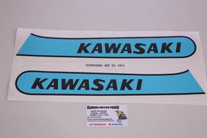 KAWASAKI 400 S3 ANNEE 1974 FUEL TANK AND BACKREST DECAL AUFKLEBER GREEN - Imagen 1 de 2