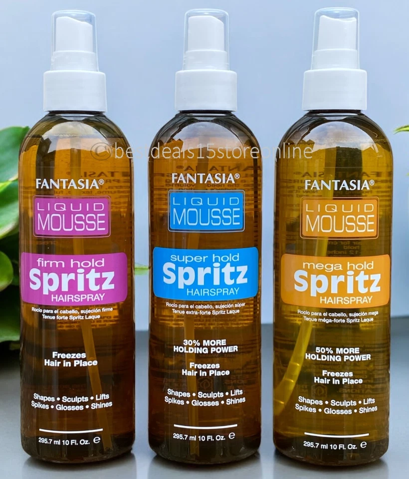 Fantasia Liquid Mousse Spritz Hairspray | Super Hold | Mega Hold 10 fl.oz 295ml