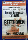 1981 musique classique AFFICHE beethoven BRUNO LEONARDO JAUNE piano GERD HEIDGER 