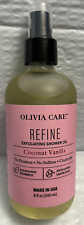 OLIVIA CARE REFINE EXFOLIATING SHOWER OIL COCONUT VANILLA NOURISHING VITAMIN E.