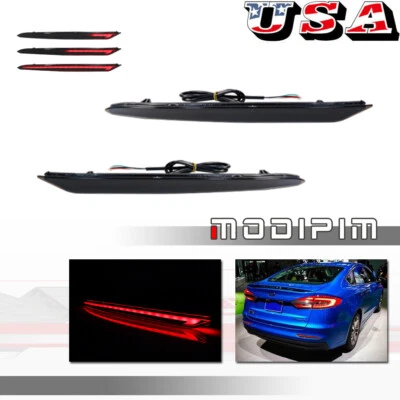 For 2019-up Ford Fusion Rear Bumper Sequential Signal Tail Brake LED Lights Kit - Image 1 of 4