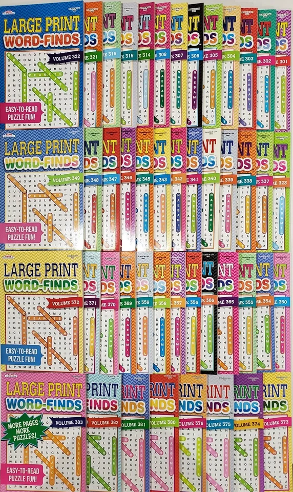 8 Large Print Word-Finds Puzzle Books Kappa Games Vol #395-402 Search Hunt