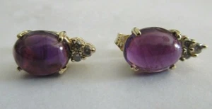 8.20 Carat 14K Gold Diamond & Amethyst Earrings Diamond=.20 H-SI1 3.10 Grams - Picture 1 of 9