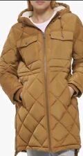 Levi's Women's Soft Sherpa Lined Diamond Quilted Long Parka Jacket Size Large