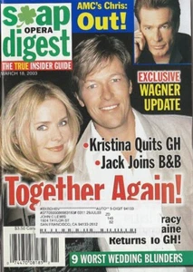 Soap Opera Digest Mar 18, 2003 JACK & KRISTINA WAGNER-KELLY MONACO-BRYAN DATTILO - Foto 1 di 1