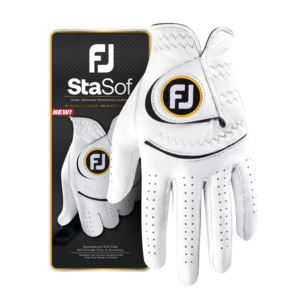 Footjoy StaSof Leather Men's Medium Golf Gloves White