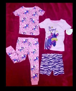 Member's Mark Toddler Girls 3T 100% Cotton 4 Piece Pajama Set,short and Long,NEW - Picture 1 of 7