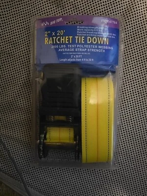 Correa de amarre de trinquete de 20'X 2" SIN ABRIR 2500 LBS resistente Foto 1 de 2