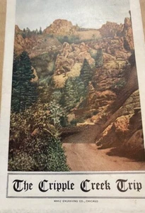 Vintage Prospekt Colorado Springs und Cripple Creek Eisenbahn Tagesausflug 1915 - Bild 1 von 16