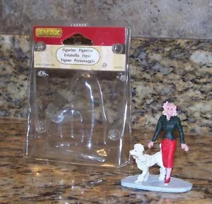 Lemax Walking Betsy 1950's Woman w/ Poodle Dog, Christmas Village Figurine 22030 - Picture 1 of 8
