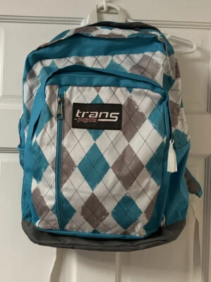 Trans by JanSport Backpack Teal/Gray/White Argyle - Image 1 of 4