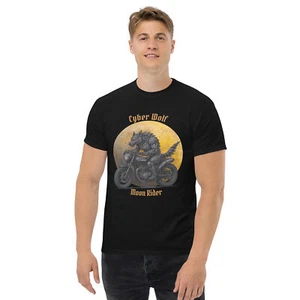 Cyber Wolf Moon Rider Unisex Short-Sleeve T-Shirt - Picture 1 of 3