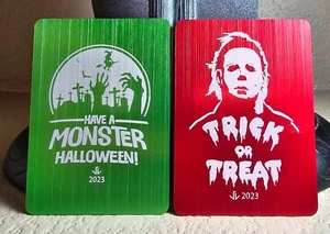Halloween Edición Limitada TAMAÑO PÓKER Juego de Cartas Corte Aluminio Cepillado para Distribuidor - Imagen 1 de 4
