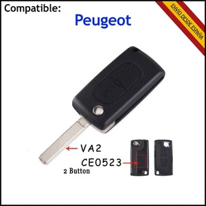 MANDO LLAVE CARCASA PARA PEUGEOT 207 307 308 407 807 2 BOTONES CE0523 VA2 - Imagen 1 de 2