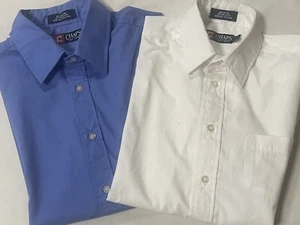 Two Boys Chaps Long Sleeve Dress Shirts (Blue & White) Size 16 - Picture 1 of 4