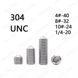 304 Set prese esagonali in acciaio inox viti punti cono a vite 4# 8# 10# 1/4 - Foto 1 di 6
