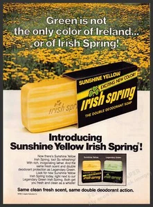 Irish Spring 1980s Magazine Print Advertisement 1981 Sunshine Yellow - Picture 1 of 1