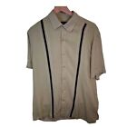 Nat Nast Mens Medium 100% Silk Button Down American Fit Short Sleeve Shirt