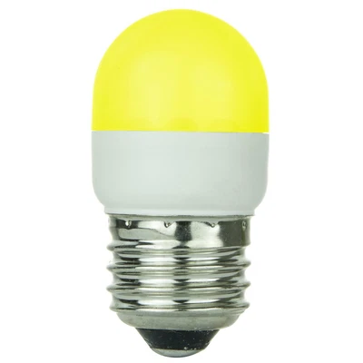 Sunlite 1W; 120V; E26 Base; Non-Dimmable; Yellow LED T10 Tubular Specialty Bulb - Image 1 of 2