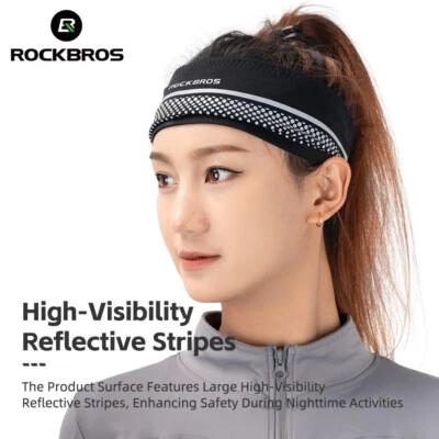 ROCKBROS Sweat Band Sports Hair Band Sweat Absorbing Reflective Breathable - Image 1 of 4